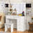 Greyden Makeup Vanity with Hidden Sliding Storage Shelves and Outlets-1540252379