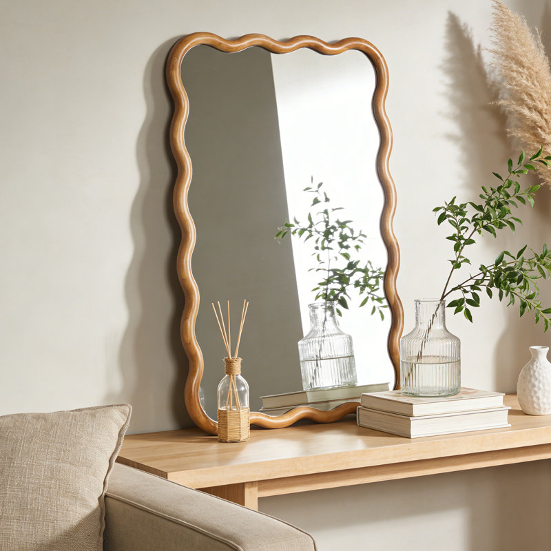 Miroir Wavy, 36 po x 24 po, Walnut, Rectangulaire
