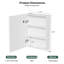 Armoire à pharmacie sans cadre à fixation en surface avec miroir et 2 tablettes et éclairage DEL Cormarion-380425127-344079838