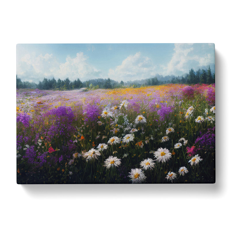 Blissful Wildflowers Floral - Wrapped Canvas, 35cm H x 50cm W x 3cm D
