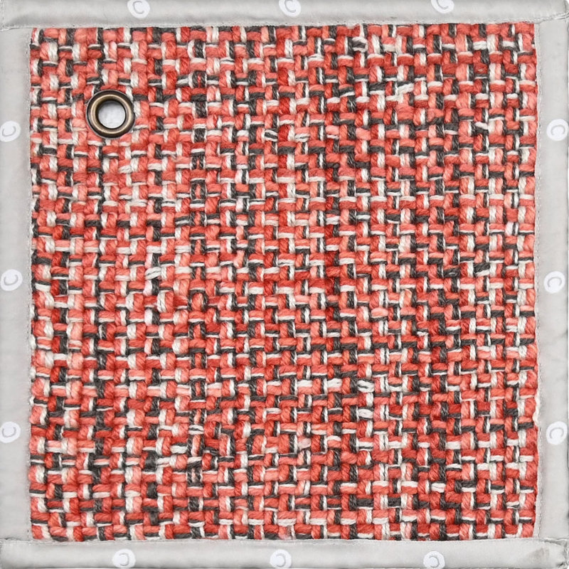 Morris Hand Woven Polyester Indoor/Outdoor Area Rug in Coral/Gray, Rectangle 2'6" x 5'