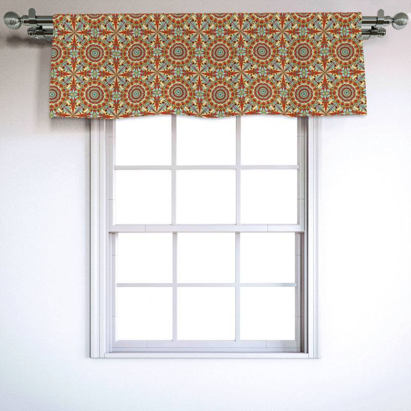 Sateen Floral Ruffled Window Valance