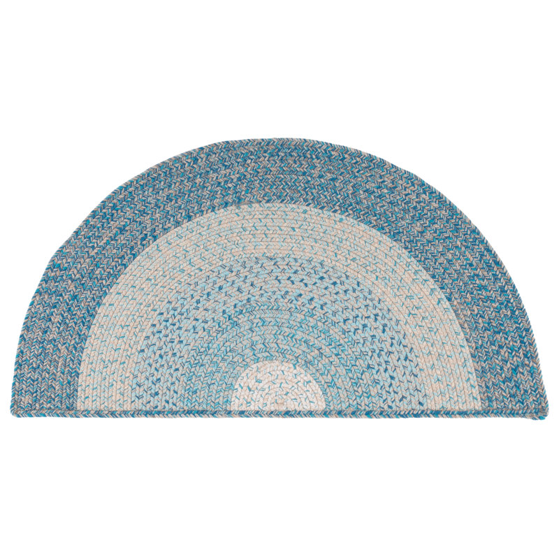 Tapis tissé à chevrons Rotella, Demi-cercle 2 pi x 4 pi