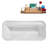 67" Streamline Freestanding Soaking Acrylic Bathtub With Drain and Bamboo Tray-50623928