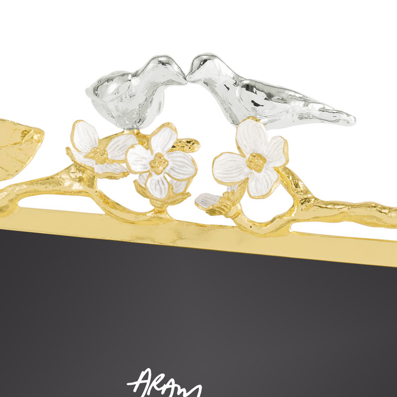 Lovebirds Silver & Gold Frame, 5" W X 7" H