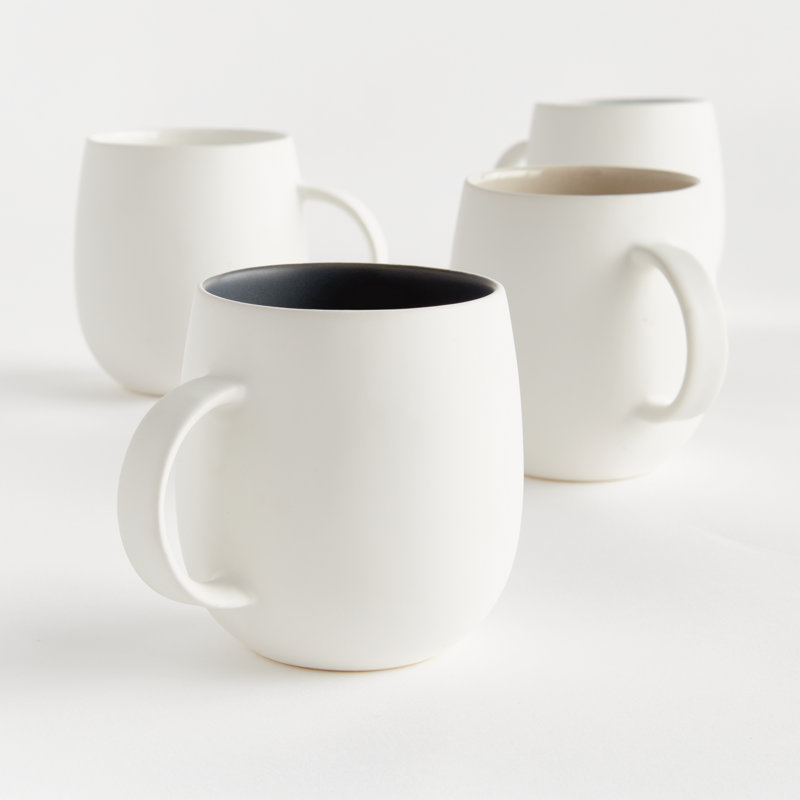 Barclay Butera Designs Ceramic Coffee Cup, White/Navy