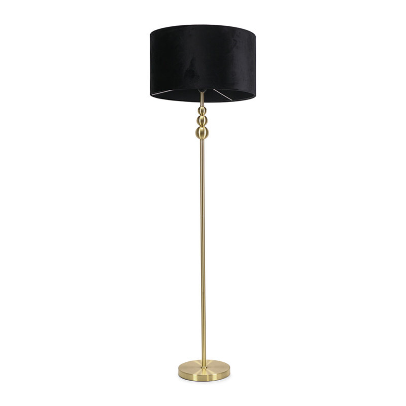Randalia 145cm Traditional Floor Lamp, Brushed Gold, Black