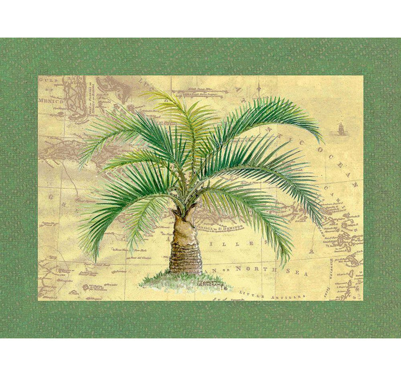 "Bay Isle Home ™", Kruskamp, galerie d'art sur toile tendue, "Palmier IV", H 36 po x l 47 po
