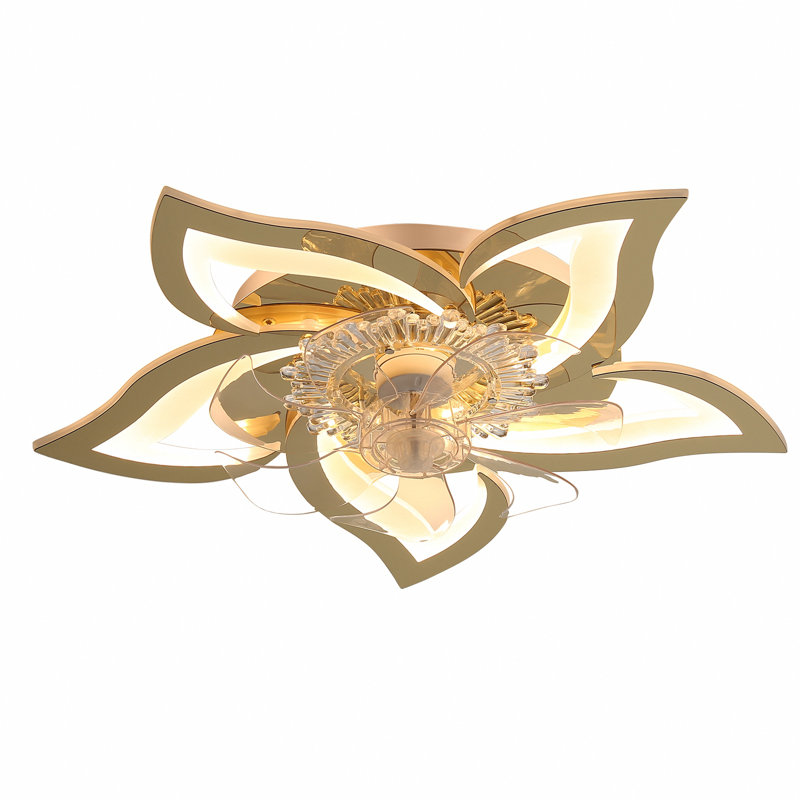 Ventilateur de plafond 27 pouces avec lumières DEL à contrôle à distance à intensité variable, ventilateur à 6 vitesses