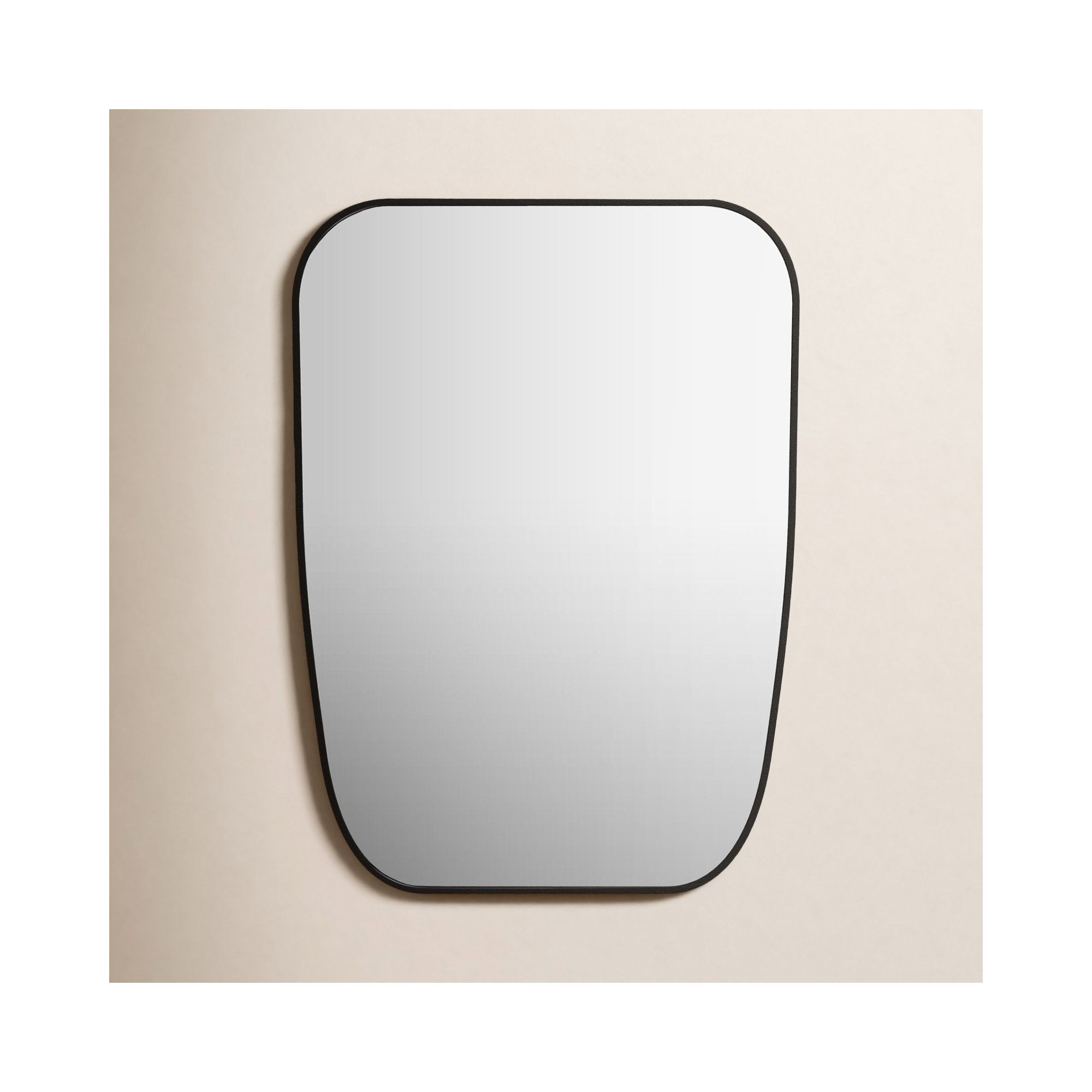 Sirona Metal Asymmetrical Wall Mirror, Black