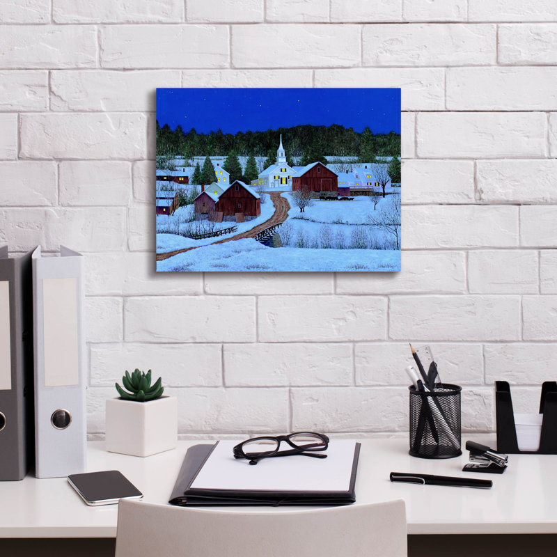  «Village» par Michael Fratrich, art mural sur toile, 16 po x 12 po, H 12 po x l 16 po