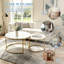 Table d'appoint 2 pièces ronde avec structure en métal et tables d'appoint en bois-548943341-550080724