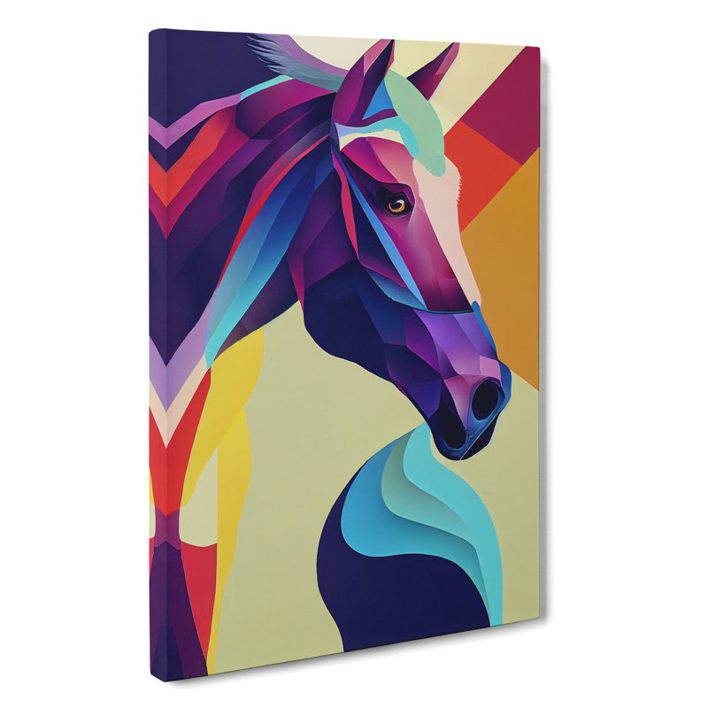XC1022-1595X Colourful Horse No.1 Abstract - Wrapped Canvas Print, 50cm H x 35cm W x 3cm D