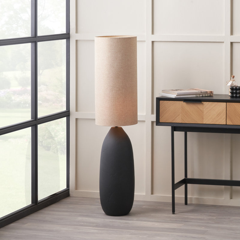 Syniyah 122cm Matte Novelty Floor Lamp, Black, Beige