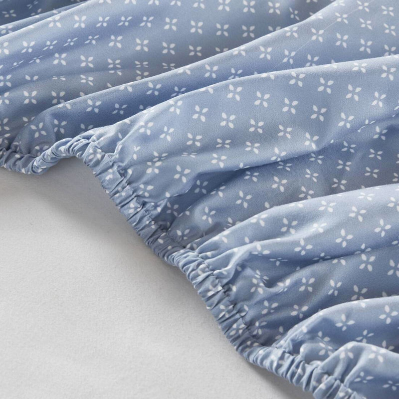 Édredon floral pour grand lit en bleu, doux, imprimé aquarelle, pour matelas jusqu'à 16 po, taille de draps lavables, aquarelle bleue