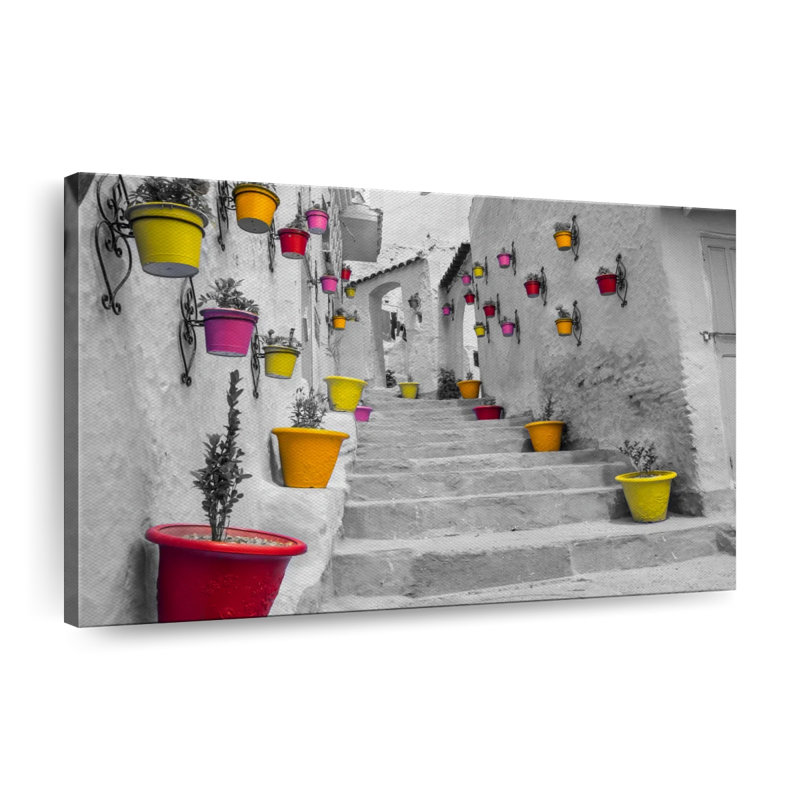 Pop Moroccan Staircase Canvas Print, H 8 po x l 12 po x P 1 po