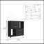 Commode Krista, deux tablettes ouvertes, quatre tiroirs - noir