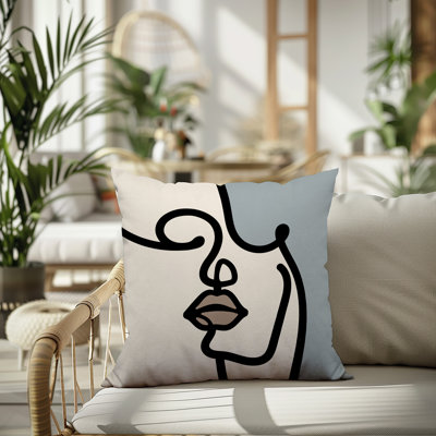 Vie Abstract Reversible Indoor/Outdoor Square Pillow