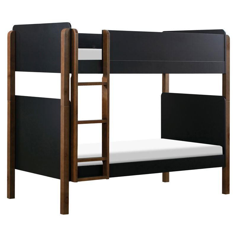 TipToe Twin Bunk Bed, Black/Natural Walnut