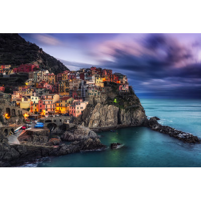Beautiful Sunset Over Manarola 1 Piece Wrapped Canvas Wall Art