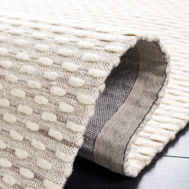 Laureldale Hand Woven Wool/Cotton Abstract Rug in Beige, Rectangle 8' x 10'