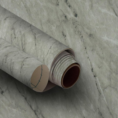 Self-Adhesive Gray Matte Faux Granite Marble Wallpaper For Furniture Upgrade, 24" X 236"