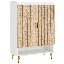 Armoire à chaussures 29,6 po en bois naturel et blanc avec portes, range-chaussures à 7 niveaux, armoire-87406608
