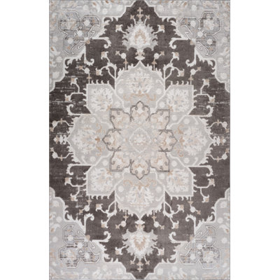 8' X 11' Gray and Brown Southwestern Distressed Area Rug