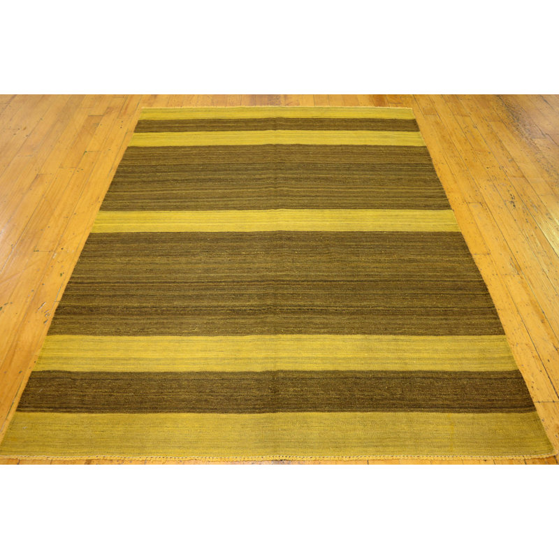 Tapis intérieur de la laine 5 pi 3 po x 6 pi 9 po "one-of-kind" à la main noué la new age Warminster