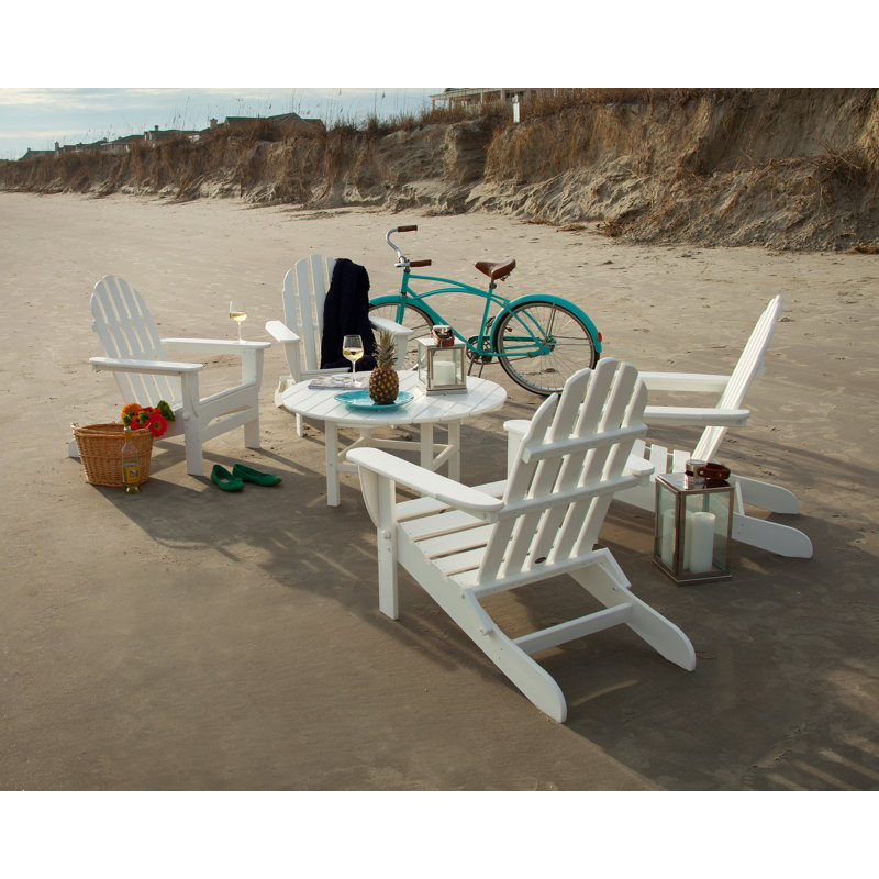Ensemble de conversation POLYWOOD Classic Adirondack 5 pièces, Blanc
