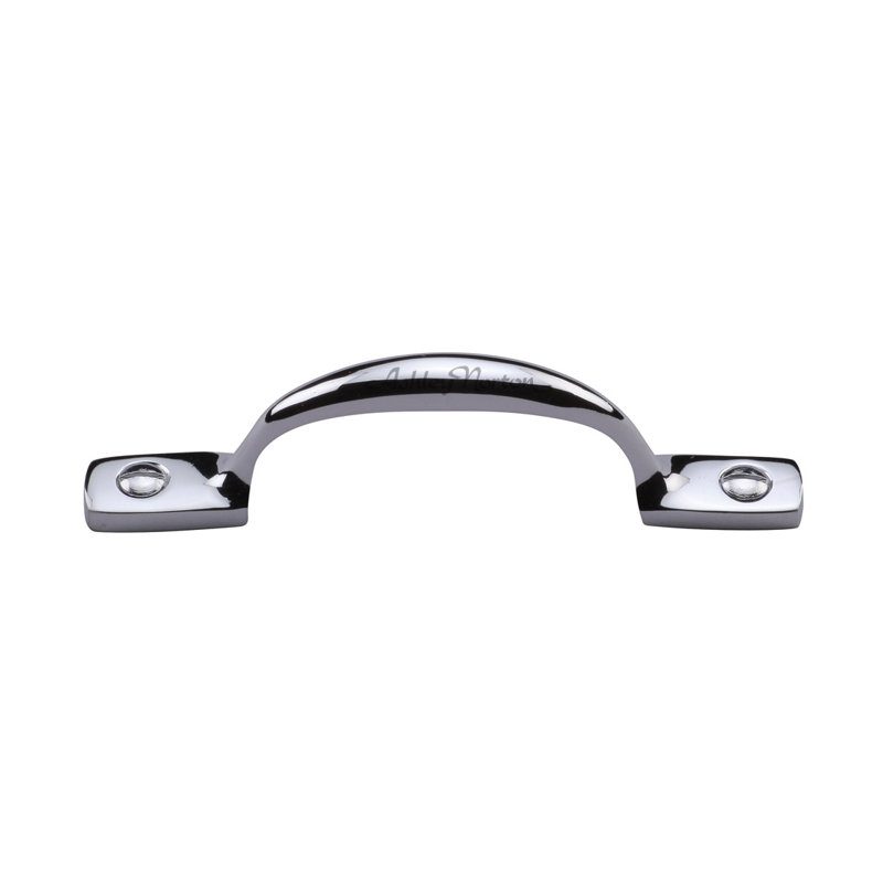 Polished Chrome Solid Brass Arch Pull Bar with Mounting Hardware