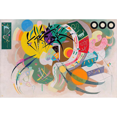 «ACHETER DE L'ART POUR MOINS» sous licence officielle Kandinsky Dominant Curve, impression sur papier 24 po x 36 po, prête à encadrer