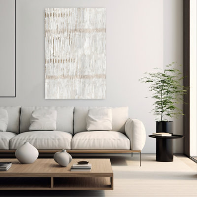 Bamboo Grain Style Design Abstract Geometric Modern Art Print On Canvas