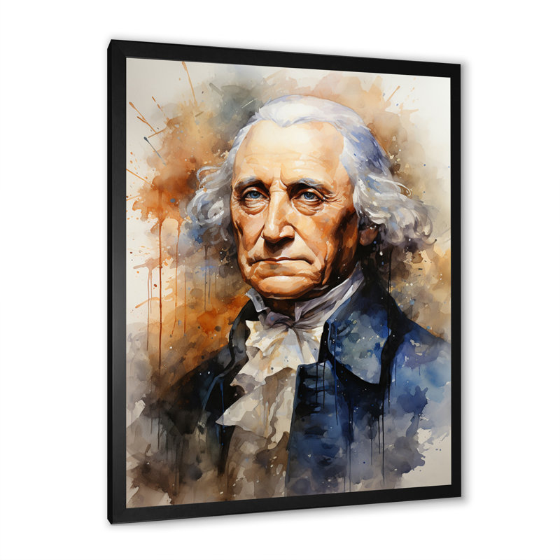 Le président George Washington The Founder - président / impressions d'art mural politique, Cadre photo noir