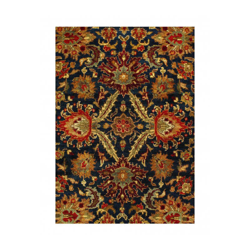 Barrucco Hand Knotted Area Rug in Navy Blue