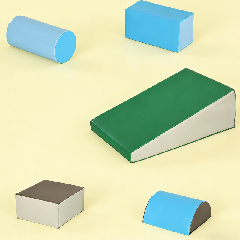 Doux pendant 18 mois et plus, housse en mousse haute densité et en polyuréthane, 5 pièces avec différentes formes, favorise la coordination, aucune activité d'assemblage avec mousse, combinaisons personnalisables, multicolore,