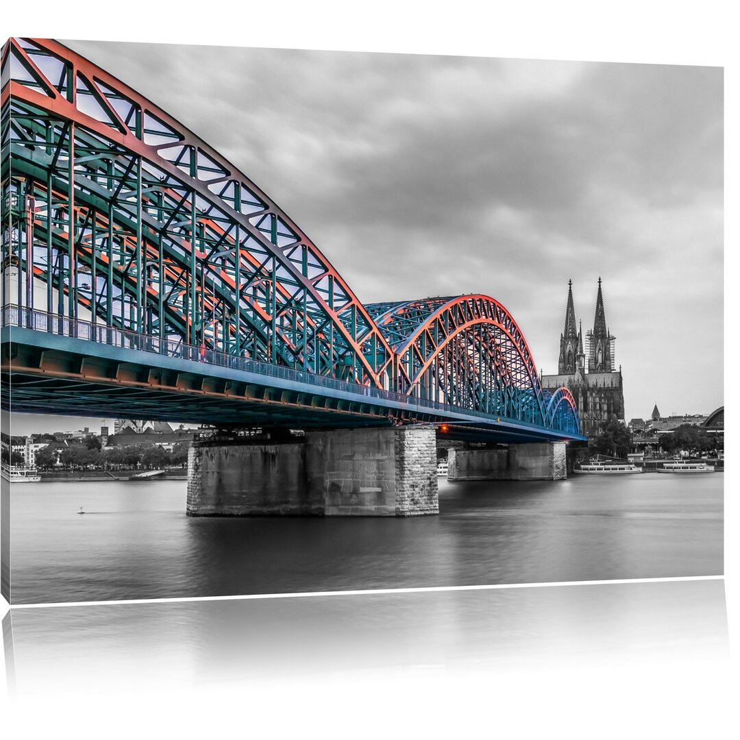 Leinwandbild Brücke Kölner Dom