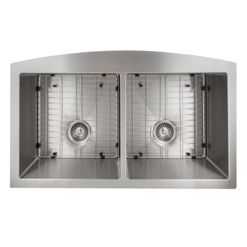 Niseko 36" Stainless Steel Double Bowl Freestanding Kitchen Sink