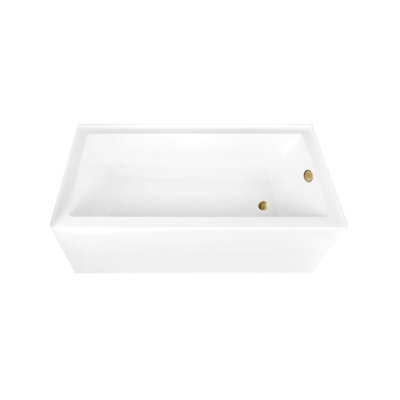 Kingston Brass Aqua Eden 66-Inch Acrylic Rectangular 3-Wall Alcove Tub