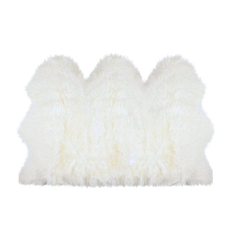 Tapis naturel en peau de mouton Munsey, 3 pi x 5 pi