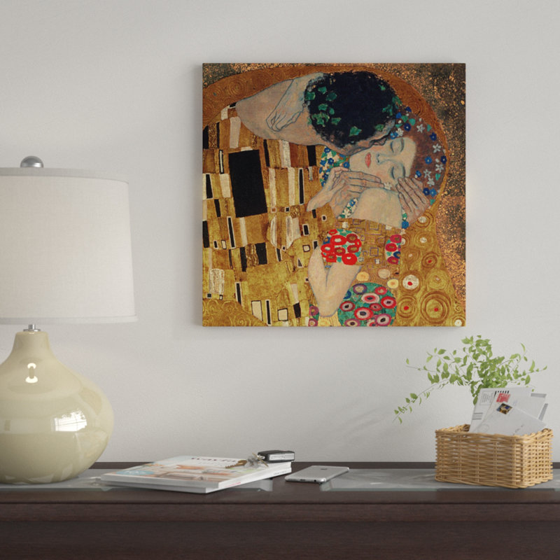 «Il Bacio, Square Détail» par Gustav Klimt, impression sur toile tendue, H 12 po x l 12 po x P 1,5 po, Toile tendue