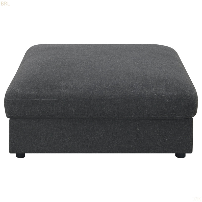 Duncan Square Upholstered Ottoman, Charcoal