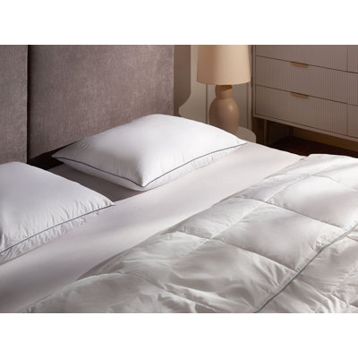 3-Chamber Bed Pillow TEIDE Low Duck Feathers and Down 40 x 80 cm White