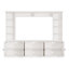 Meuble télé mural 4 pièces avec bibliothèque pour téléviseurs jusqu'à 70 pouces, meuble télé de style ferme moderne avec étagère réglable, console multimédia de style milieu du siècle avec pont pour salon-672866844