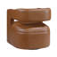 Fauteuil d'appoint pivotant en similicuir moderne avec dossier demi-tonneau et base en métal