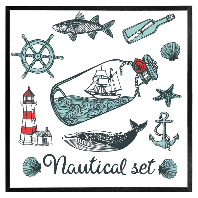 Cuthbertson Nauticle Items - Single Picture Frame Print, Black Framed, 51cm H x 51cm W x 4cm D