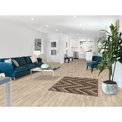 Tapis oriental en laine brun à motif géométrique kilim 4 x 5