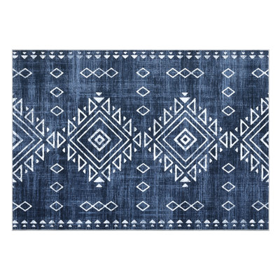 Tapis tribal traditionnel antidérapant lavable