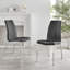 Faux Leather Modern Tall Back Dining Chairs with Chrome Metal Legs & Vertical Stitching-1792133212
