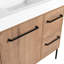 Meuble-lavabo moderne de 36 po avec 2 tiroirs, lavabo en résine blanche et charnières à fermeture en douceur - créez un lavabo autoportant élégant, imitant la couleur chêne pour rehausser votre décor-229015823